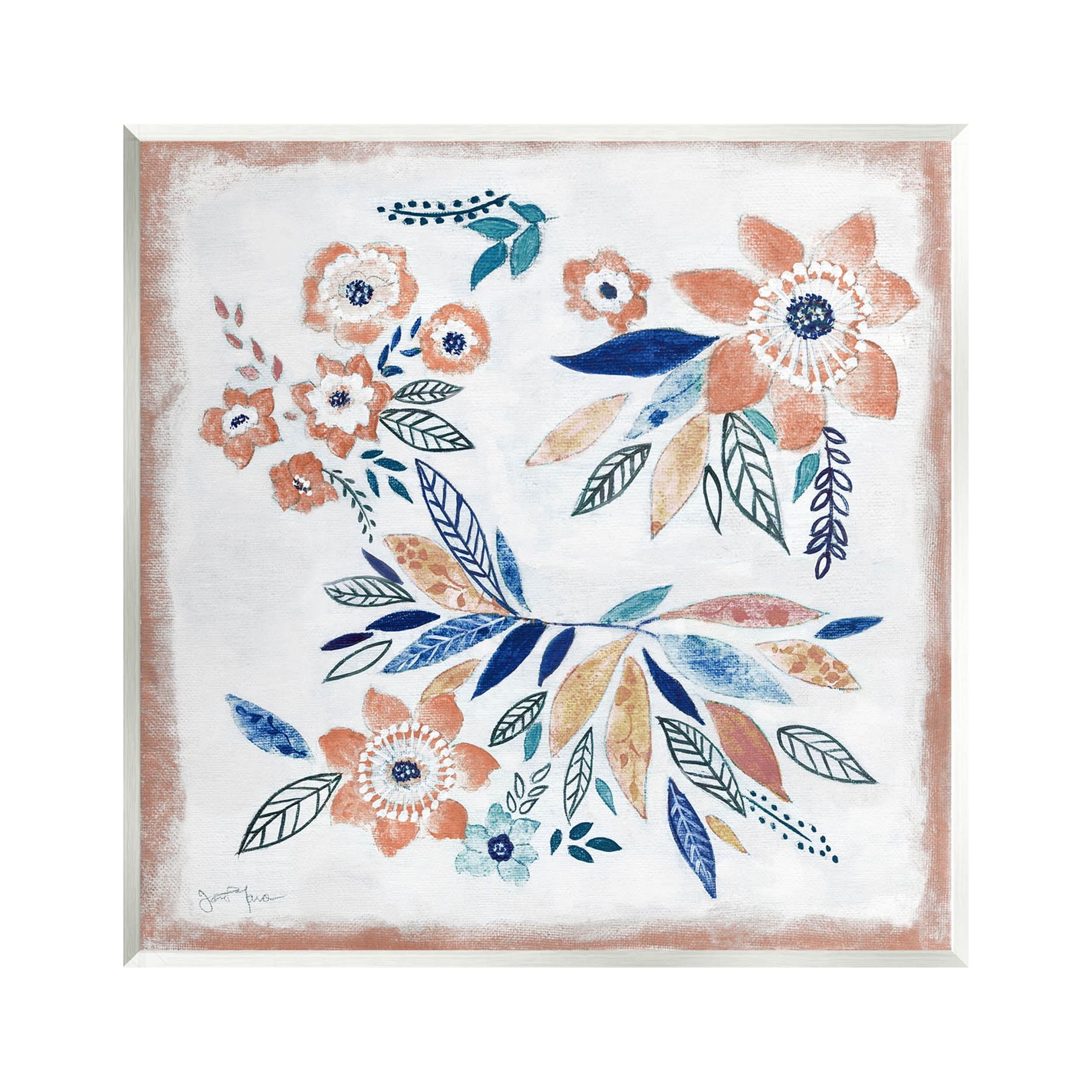 Floral Blossom Patterned Boho Botanical & Floral Graphic Art Unframed Art Print Wall Art