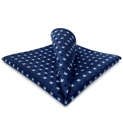 Floral Blue Mens Pocket Square Silk Handkerchief Handmade