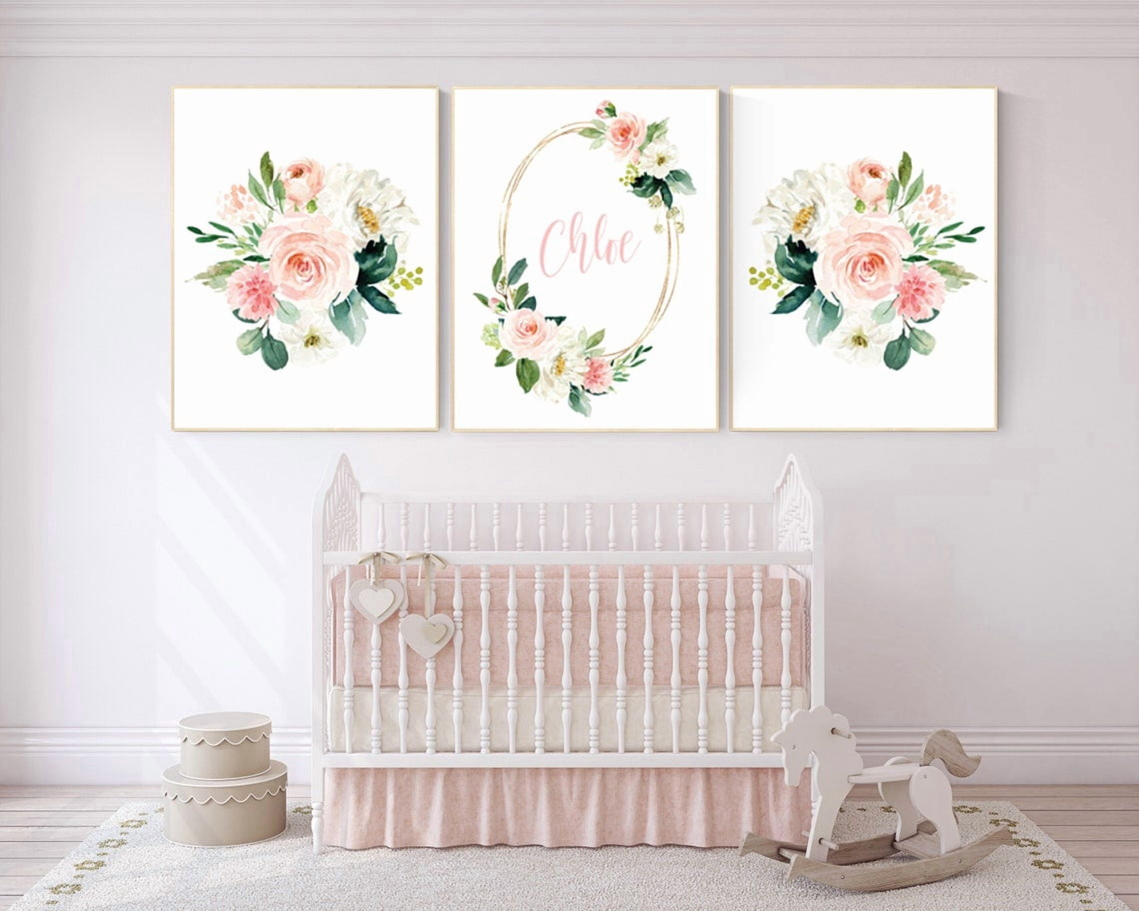 Floral Blush Pink Boho Nursery Wall Art Prints, Nursery, Home And ...