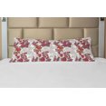 thumbnail image 1 of Floral Body Pillow Case Cover with Zipper, Romantic Boho Style Narcissus Magic Magnolia Rose Vibrant Pattern Print, Decorative Accent Long Pillowcase, Red Black Grey, by Ambesonne, 1 of 1