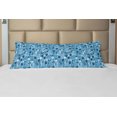 thumbnail image 1 of Floral Body Pillow Case Cover with Zipper, Swirled Mix Flower Petals Background Shabby Form Style Classical Image, Decorative Accent Long Pillowcase, Dark Blue White, by Ambesonne, 1 of 1