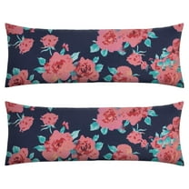 Floral Body Pillow Cover 20x54 - Vintage Botanical Long Pillow Case with Invisible Zipper - Soft Breathable Full Body Pillow Protector - Machine Washable Cozy Slipcover for Sleeping