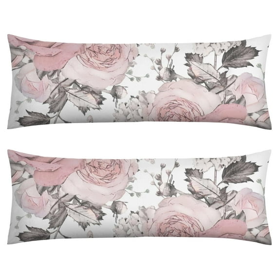 Floral Body Pillow Cover – Soft & Breathable, Hidden Zipper, 20"x54", Vintage Wildflower & Botanical Print with Butterflies & Bees – Gift for Side Sleepers, Pregnancy, Farmhouse Decor