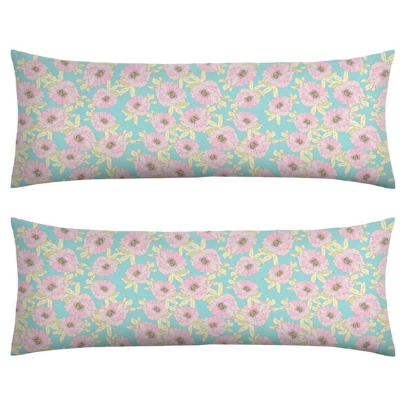 Floral Body Pillow Cover – Soft & Breathable, Hidden Zipper, 20"x54", Vintage Wildflower & Botanical Print with Butterflies & Bees – Gift for Side Sleepers, Pregnancy, Farmhouse Decor