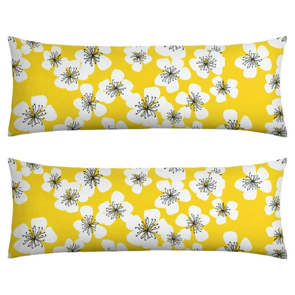 Floral Body Pillow Cover – Soft & Breathable, Hidden Zipper, 20"x54", Vintage Wildflower & Botanical Print with Butterflies & Bees – Gift for Side Sleepers, Pregnancy, Farmhouse Decor