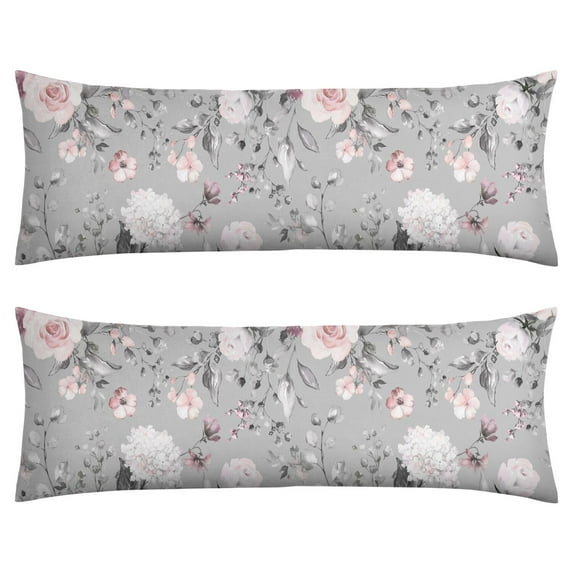 Floral Body Pillow Cover – Soft & Breathable, Hidden Zipper, 20"x54", Vintage Wildflower & Botanical Print with Butterflies & Bees – Gift for Side Sleepers, Pregnancy, Farmhouse Decor