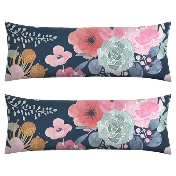 Floral Body Pillow Cover – Soft & Breathable, Hidden Zipper, 20"x54", Vintage Wildflower & Botanical Print with Butterflies & Bees – Gift for Side Sleepers, Pregnancy, Farmhouse Decor