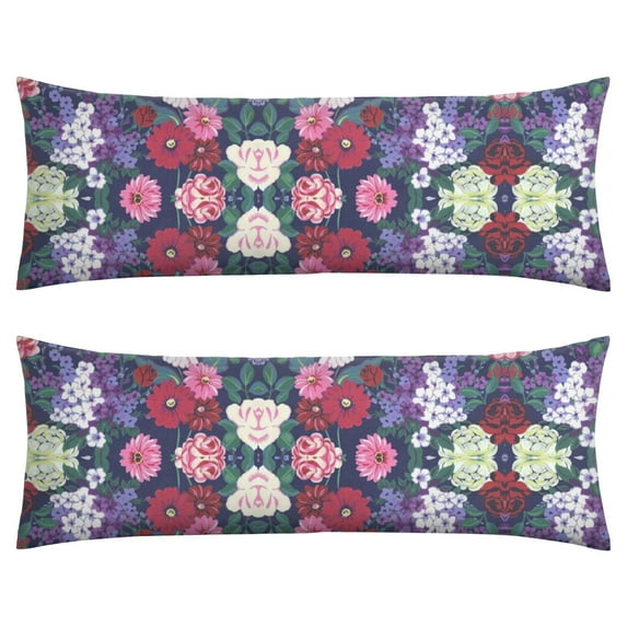 Floral Body Pillow Cover – Soft & Breathable, Hidden Zipper, 20"x54", Vintage Wildflower & Botanical Print with Butterflies & Bees – Gift for Side Sleepers, Pregnancy, Farmhouse Decor