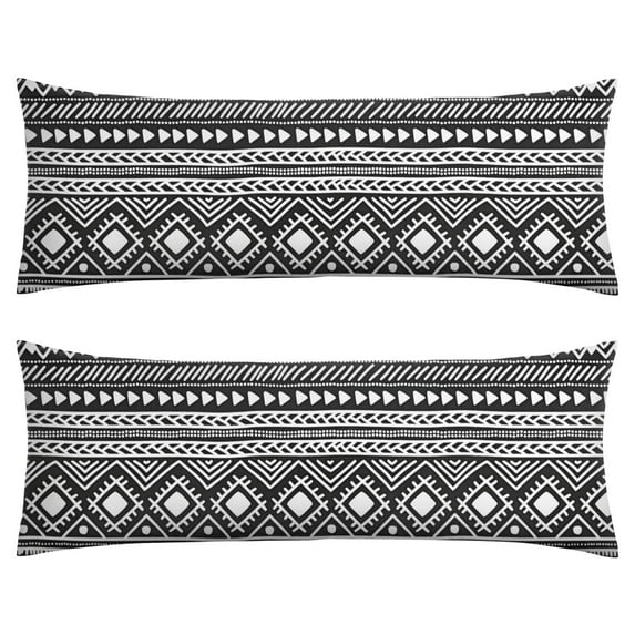 Floral Bohemian Body Pillow Cover 20x54 - Aesthetic Long Pillow Case with Invisible Zipper - Vintage & Ethnic Patterns - Cozy & Stretchy Pillowcase