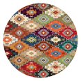 thumbnail image 1 of Floral Bohemian Tablecloth 44Inch Round, with All-Around Elastic Edge for 38-42 Inch Tables, Stain Resistant Patio Decor, Easy Wipe Clean, 1 of 7