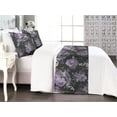 thumbnail image 1 of Floral Boho Bed Runner Set, Gothic Vibes Forest Flowers Vintage with Leaves Romantic Print, Decorative Bedding Scarf & 2 Pillow Shams for Hotels Homes, Queen, Pale Lilac Dusk Off White, by Ambesonne, 1 of 3