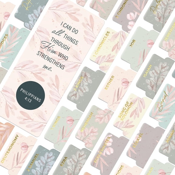 Floral Boho  Book Tabs - 100 Soft-, Laminated  Tabs for KJV & Niv  - Durable Tabs for Bibles - Protestant & Catholic  Tabs Large Print -  Nlt  Tabs for Women & Men