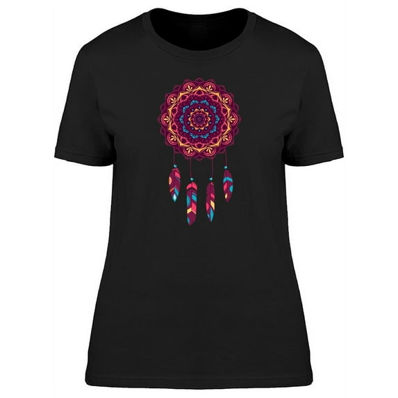 Floral Boho Dreamcatcher Cartoon T-Shirt Women -Image by Shutterstock, Female Medium