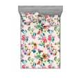thumbnail image 1 of Floral Boho Fitted Sheet & Pillow Sham Set, Colorful Design Delicate Garden Flowers Springtime Inspiration Dreamy Art, Decorative Printed 3 Piece Bedding Decor, King, Blush Multicolor, by Ambesonne, 1 of 2