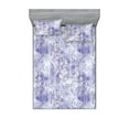 thumbnail image 1 of Floral Boho Fitted Sheet & Pillow Sham Set, Neutral Garden Scene Inspired Lilac Flowers Vintage Pattern Print, Decorative Printed 3 Piece Bedding Decor, Calking, Pale Lavender Off White, by Ambesonne, 1 of 2
