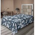 thumbnail image 1 of Floral Boho Flat Sheet, Vintage Brush Design Flowers Retro with Innocent Petals Dreamy Print, Soft Comfortable Top Sheet Decorative Bedding 1 Piece, TwinXL Size, Slate Blue Soft Blue, by Ambesonne, 1 of 1
