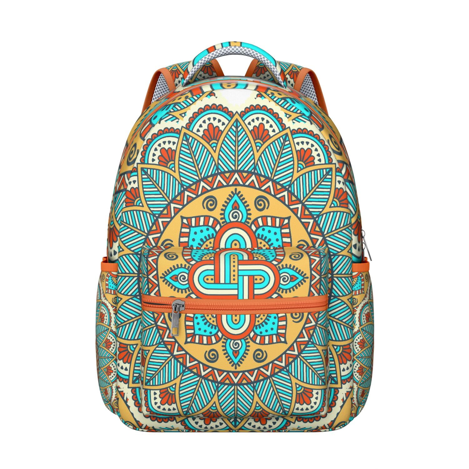 Floral Boho Mandala Students Backpack Durable School Bag  display picture 3