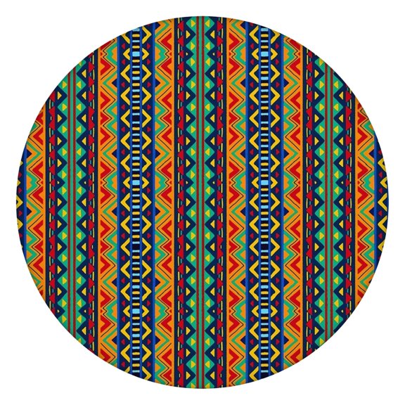 Floral Boho Print Stretch Tablecloth for Round Tables, 44 Inch Diameter Fits 38"-42", Easy Clean Cover for Thanksgiving & Christmas Dining