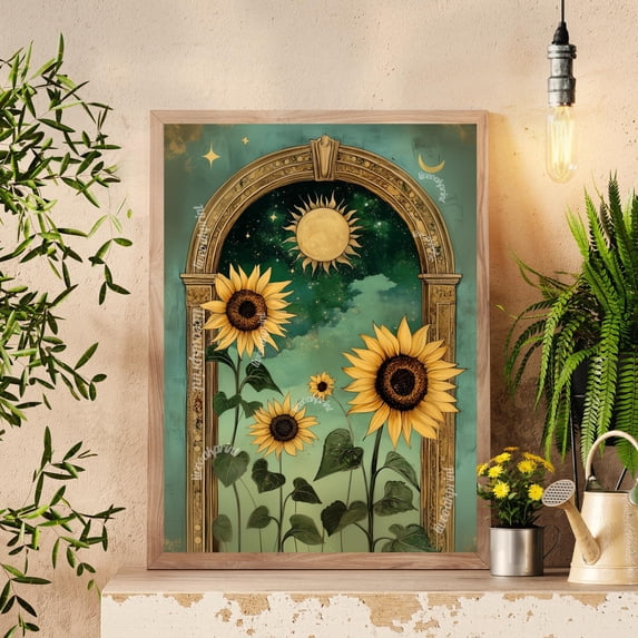 Floral Boho Slower Emerald Bohemian Botanical Slower For Living Poster ...