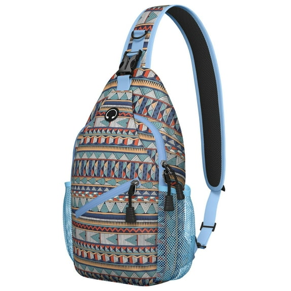 Floral Boho Travel Sling Backpack with Multi Functional Storage, Lightweight Artistic Shoulder Crossbody Daypack