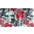 thumbnail image 1 of Floral Boho Window Valance, Watercolor Style Print of Greenery Leaves and Rose Silhouettes, Curtain Valance for Kitchen Bedroom with Rod Pocket, 54" X 18", Dark Coral and Forest Green, by Ambesonne, 1 of 2