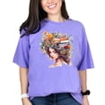 thumbnail image 1 of Floral Book Lover T-Shirt, Artistic Floral Head Design, Books and Flowers Art Tee, Unique Reader Gift, Literary Art, Boho Bookworm Shirt, Violet Comfort Colors T-Shirt, Medium, 1 of 1