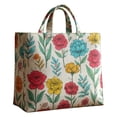 thumbnail image 1 of Floral Bookshelf Vintage Books Book Lover Design Tote Bag, 1 of 5