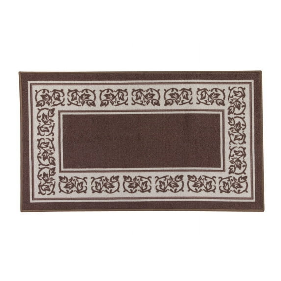 Floral Border Area Rugs Size: 20"x 59", Color: Burgundy
