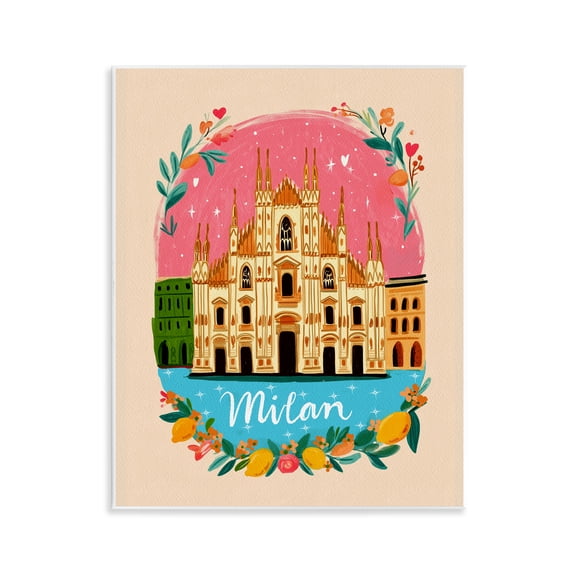 Floral Bordered Milan Wall Plaque Art, design by Yen