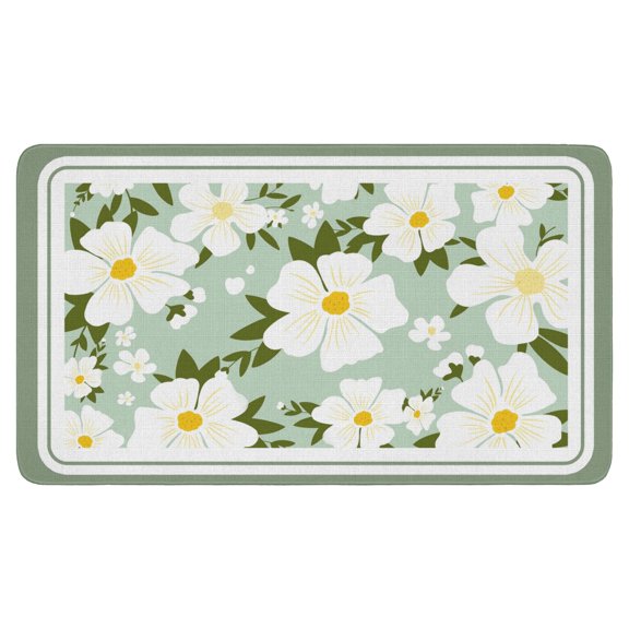 Floral Botanical Flowers Plant Doormats,Non-Slip Durable Rugs Decorations Floor Door Mats for Indoor Outdoor Home