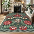 thumbnail image 1 of Floral Botanical Hallway Runner Rug,Non-Slip Washable Boho Floral Carpet Runner for Kitchen, Entryway, Bedroom & Bathroom – Soft Low-Pile Thin Floor Mat with Rubber Backing, 1 of 8