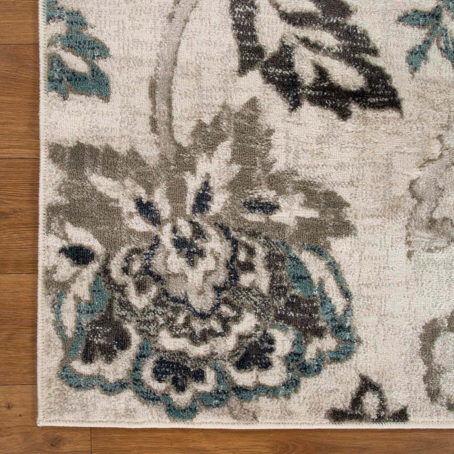 Floral Botanical Jacobean Area Rug, 8' x 10', Deep Royal