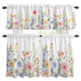 thumbnail image 1 of Floral Botanical Kitchen Curtains Sets for Windows 24 Inch Length, Spring Flowers Farmhouse Rod Pocket Window Treatments Tier Curtains and Valances Set for Bedroom/Bathroom, 1 of 8