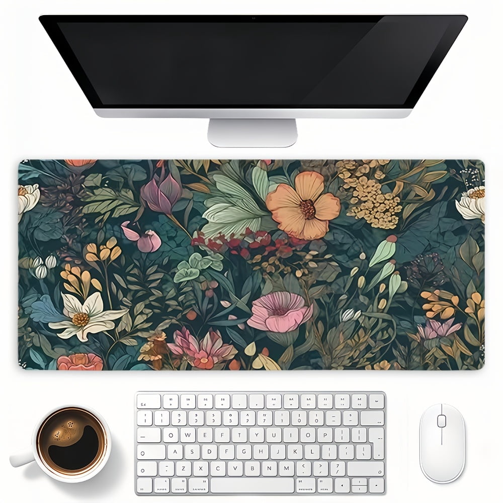 Floral Botanical Mouse Pad, Vintage Large Gaming Mousepad for Gamer ...
