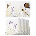 thumbnail image 1 of Floral Botanical Placemats Set of 8 Pastoral Spring Flowers Place Mats Indoor Wipeable Table Mats Washable Cloth Dining Table Placemats for Kitchen Holiday Party Home Decor 13x19 Inch, 1 of 9
