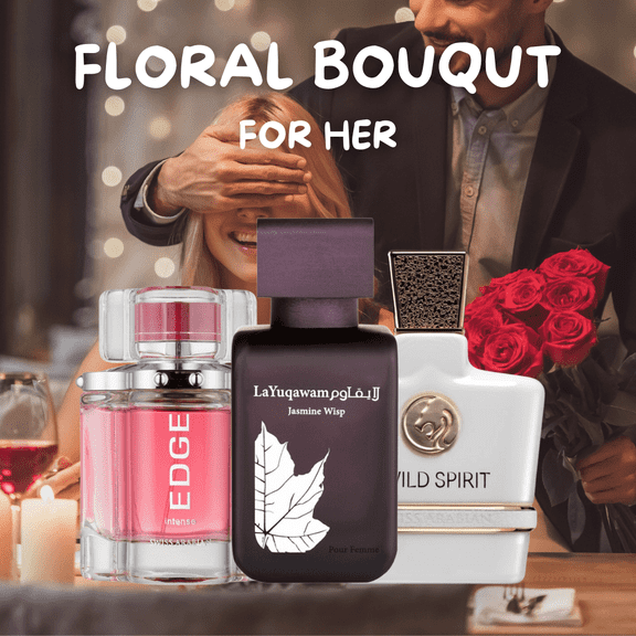 Floral Bouqet for Her - Edge Intense, Jasmine Wisp, Wild Spirit