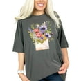 thumbnail image 1 of Floral Bouquet Envelope Art T-Shirt, Vintage Flower Illustration Tee, Spring Flowers in Envelope Graphic, Unique Gift for Her, Pepper Comfort Colors T-Shirt, Medium, 1 of 1
