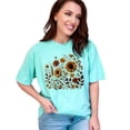 thumbnail image 1 of Floral Bouquet Graphic Tee, Autumn Flower T-Shirt, Fall Season Casual Wear, Sunflower Print Top, Nature Inspired Clothing, Chalky Mint Comfort Colors T-Shirt, 2XL, 1 of 1