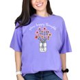 thumbnail image 1 of Floral Bouquet Jar T-Shirt, Cute Summer T-Shirt Design, Flower Illustration Tee, Casual Graphic Unisex Shirt, Gift for Her, Spring Fashion, Violet Comfort Colors T-Shirt, Medium, 1 of 1