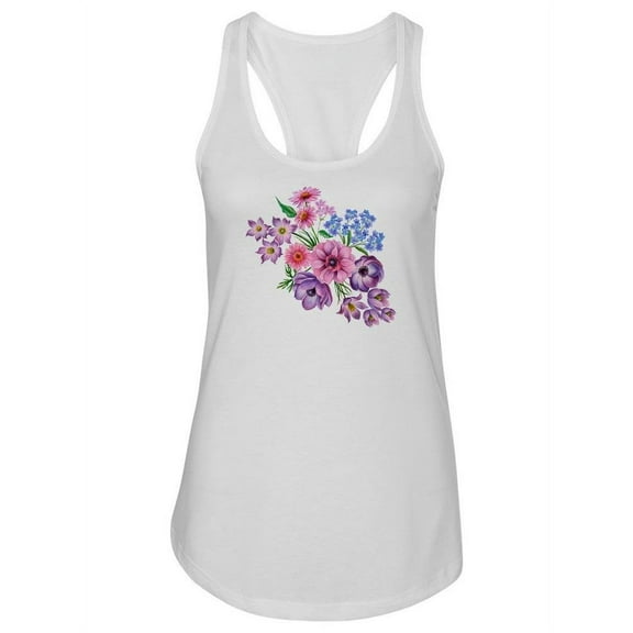 Floral Bouquet Racerback Tank Women -Image by Shutterstock, Female XX-Large