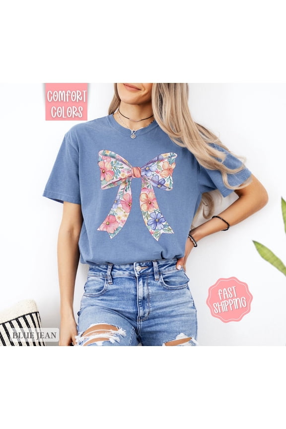 Floral Bow Coquette Aesthetic Bows T-Shirt All Size S-3XL