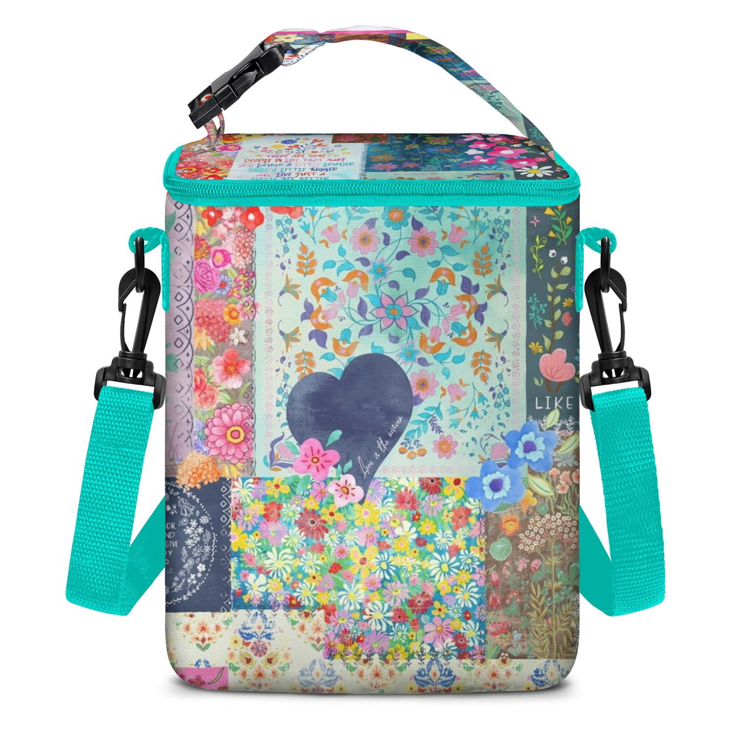 Floral Breastmilk Cooler Bag with Ice Pack Fits 4 Baby Bottles Up To 9 Ounce Insulated Baby Bottle Bag Breast Milk Cooler on the Go with Strap Baby Bottle Cooler Bag for Nursing Mom Daycare or Travel