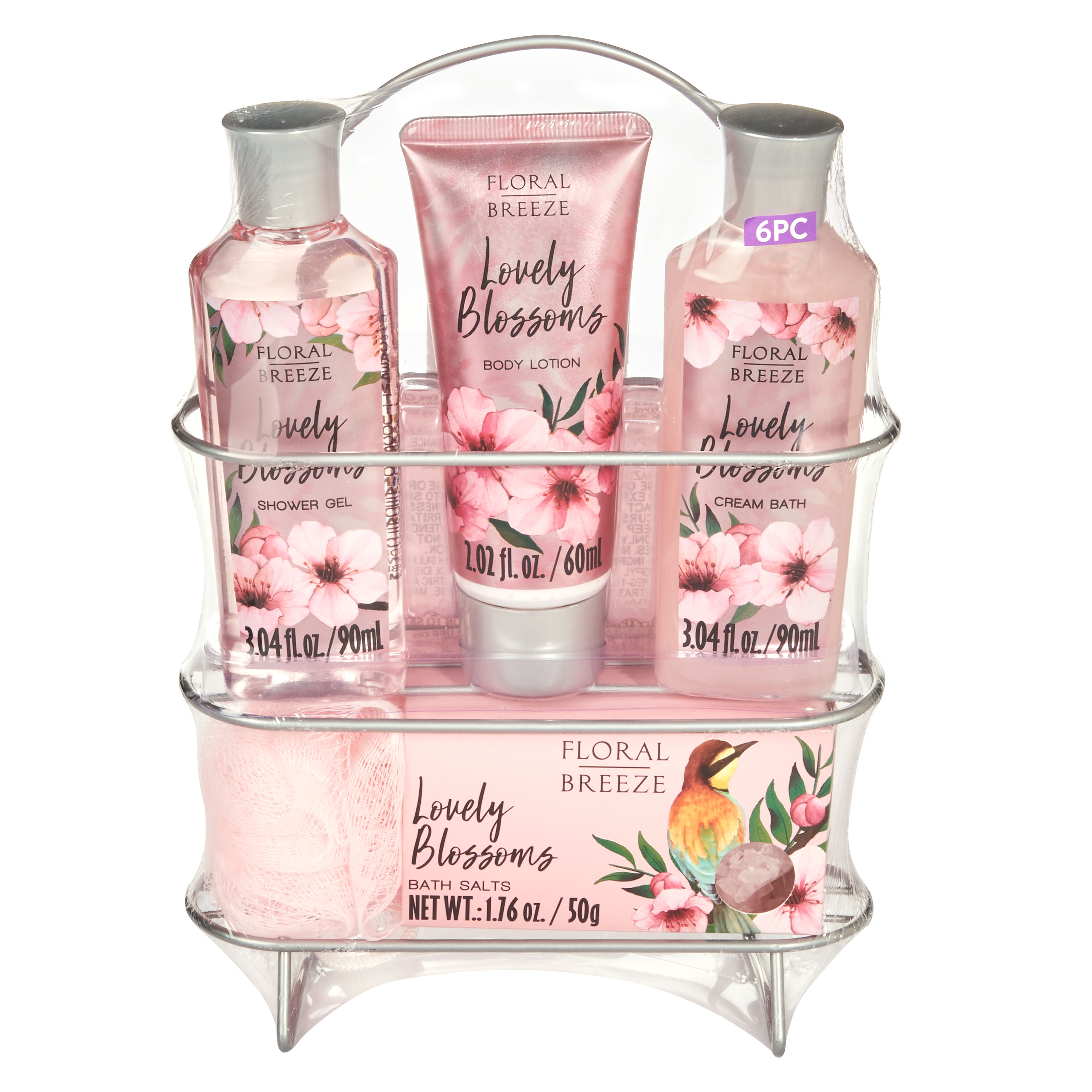 Floral Breeze 6-Piece Lovely Blossoms Bath and Body Gift Set with Shower Caddy - image 1 of 7