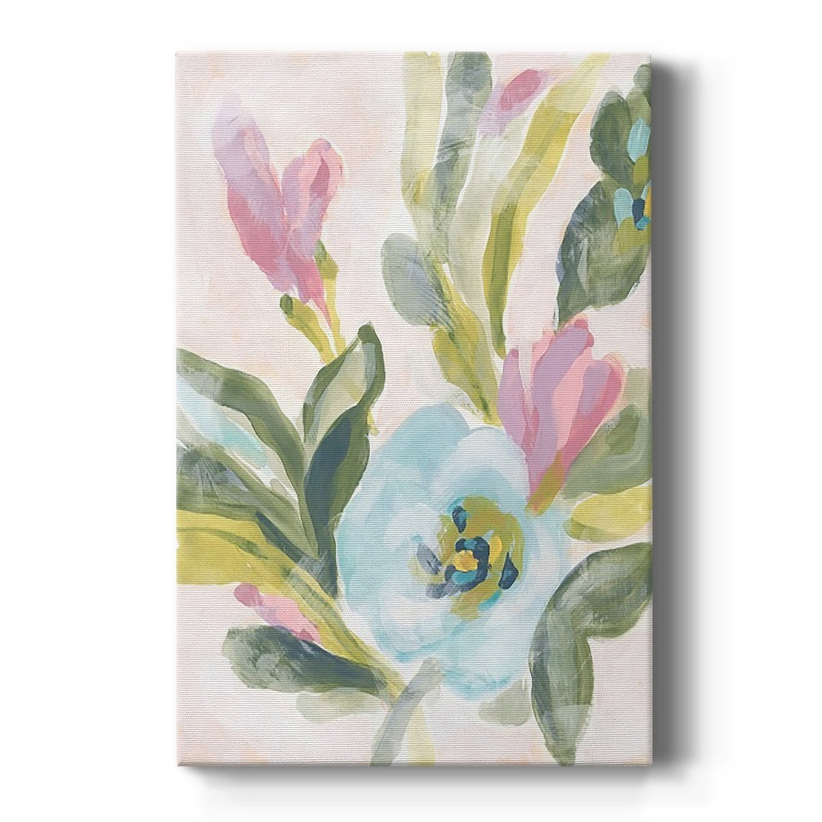 Floral Pastel Blooms 14'' x 14'' Canvas Art