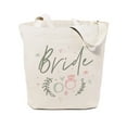thumbnail image 1 of Floral Bride Wedding Cotton Canvas Tote Bag, 1 of 4