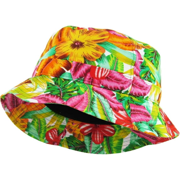 Floral Bucket Hat Fashion Flower Print Summer Cap
