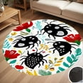 thumbnail image 1 of Floral Bugs Whimsical Art Print Round Carpet Living Room Bedroom Home Decoration Coffee Table Mat Lounge Rug Chair Mats, 1 of 5