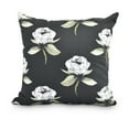 thumbnail image 1 of Floral Bunch 18 Inch Black Floral Print Decorative Throw Pillow, 1 of 2