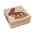 thumbnail image 1 of Floral Bunny Easter Square Rubber Stamp Stamping Scrapbooking Crafting - Large 2.75in, 1 of 7