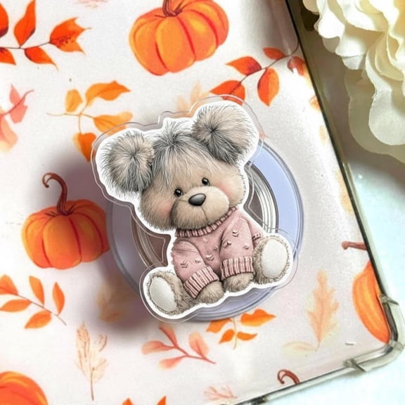 Floral Bunny MagSafe Phone Grip, Rabbit Phone Holder, Spring